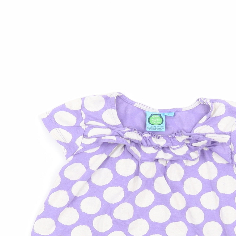 Gagou Tagou Baby Purple Polka Dot  Basic T-Shirt Size 24 Months