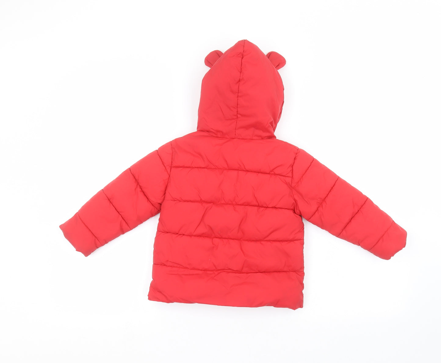 UNi Boys Red   Puffer Jacket Coat Size 3-4 Years