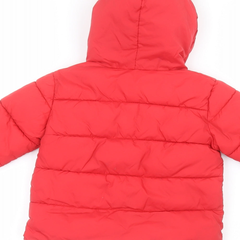 UNi Boys Red   Puffer Jacket Coat Size 3-4 Years
