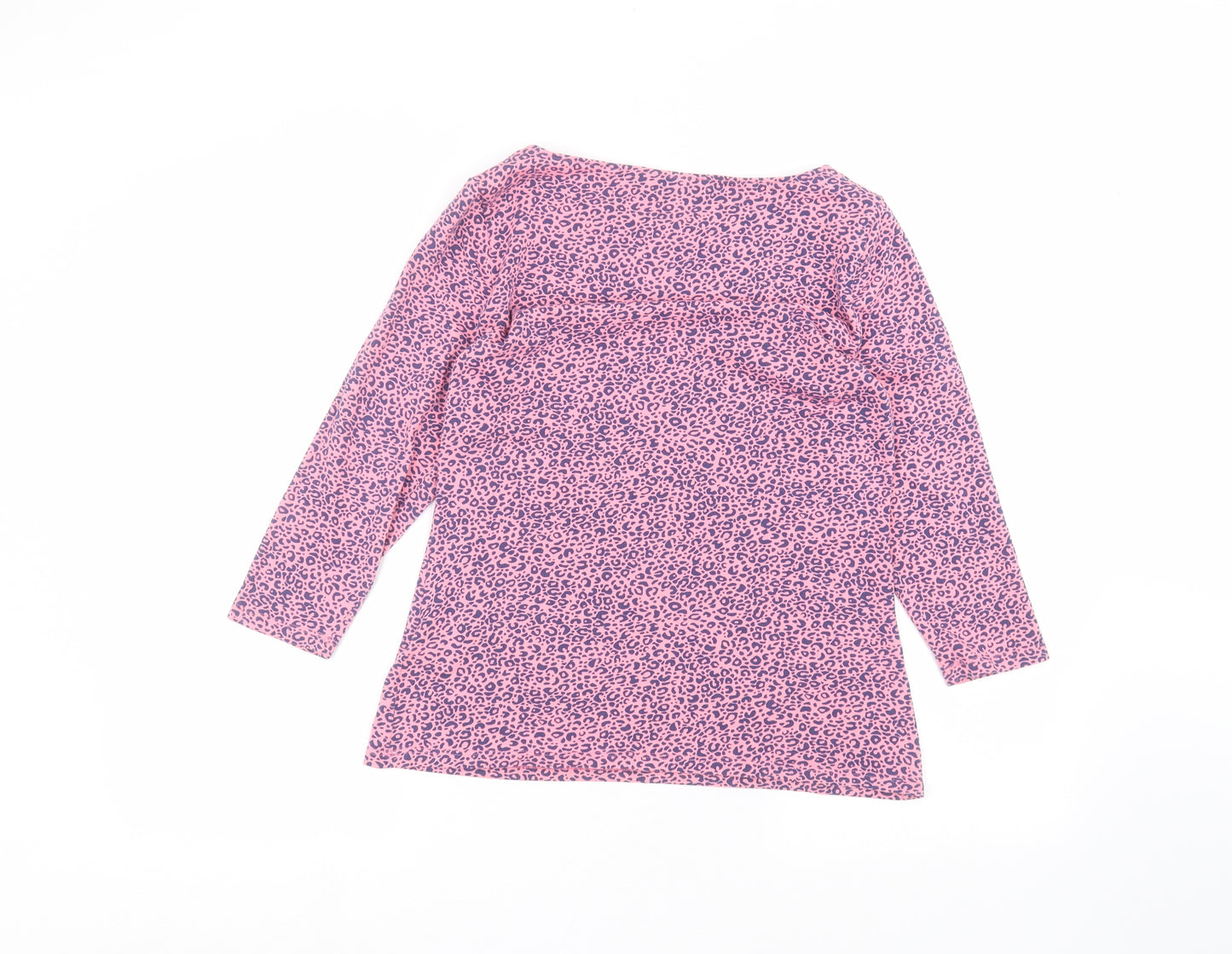 Marks and Spencer Womens Pink Animal Print  Basic T-Shirt Size 14