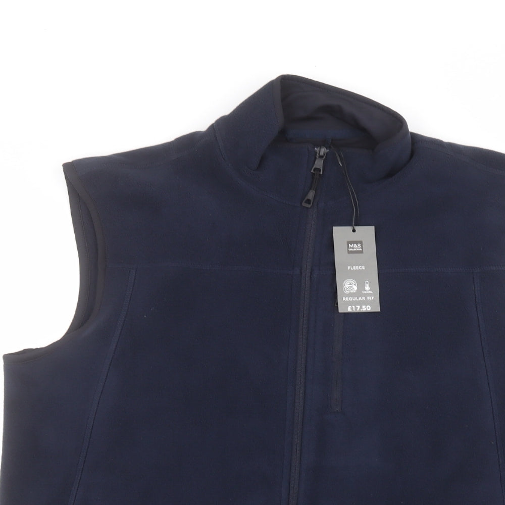 Marks and Spencer Mens Blue   Full Zip Jumper Size L