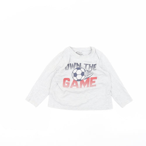 Primark Boys Grey   Basic T-Shirt Size 2-3 Years
