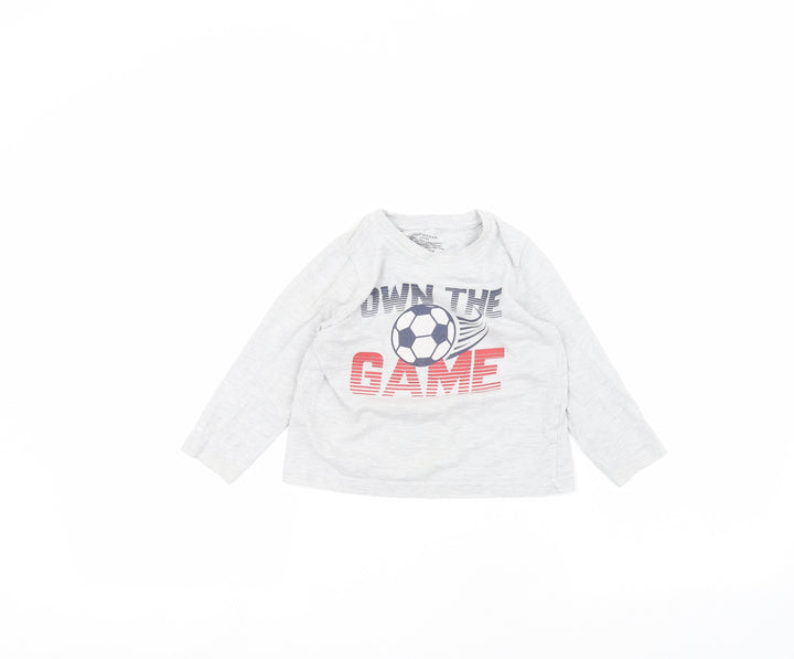 Primark Boys Grey Basic T-Shirt Size 2-3 Years