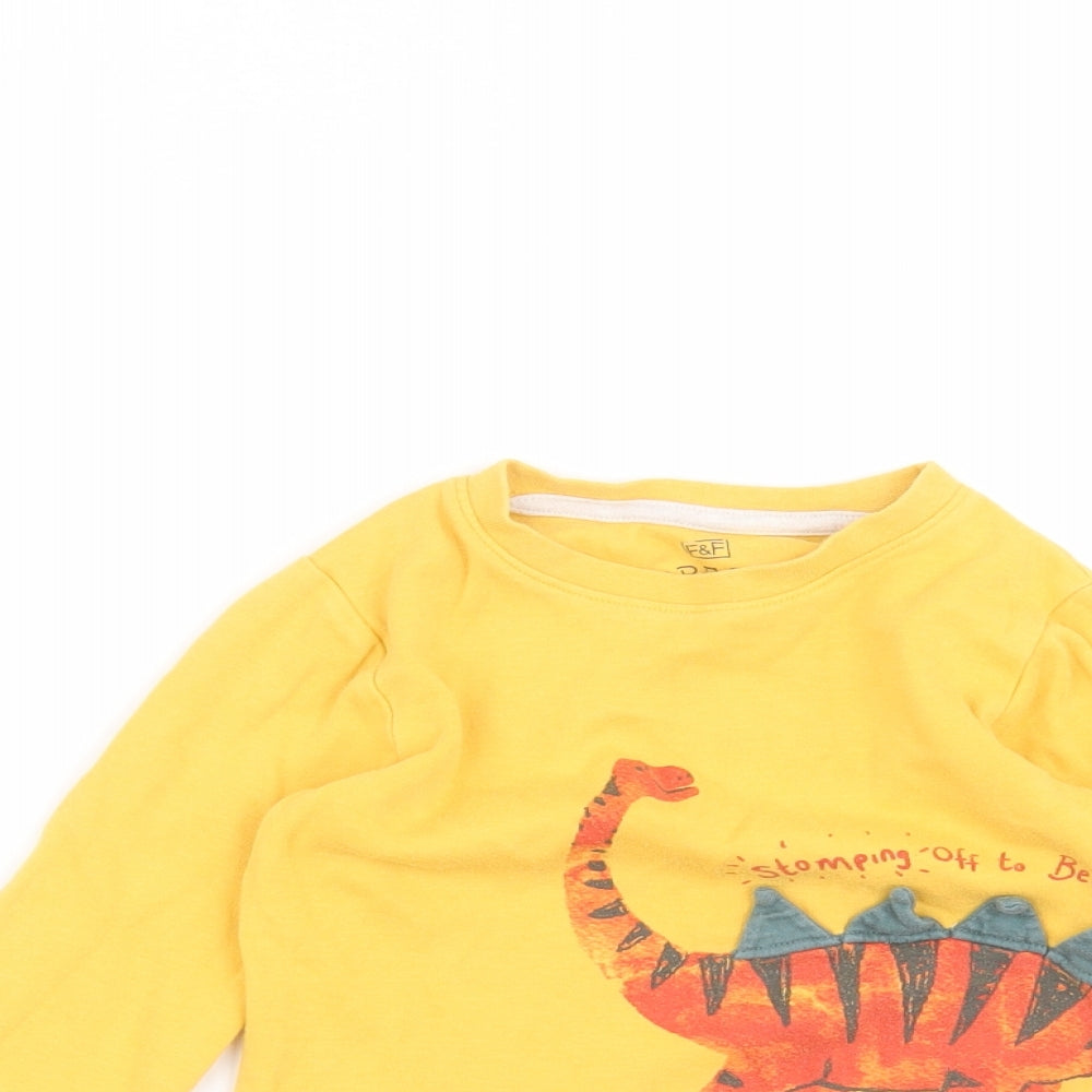 F&F Boys Yellow   Basic T-Shirt Size 3-4 Years