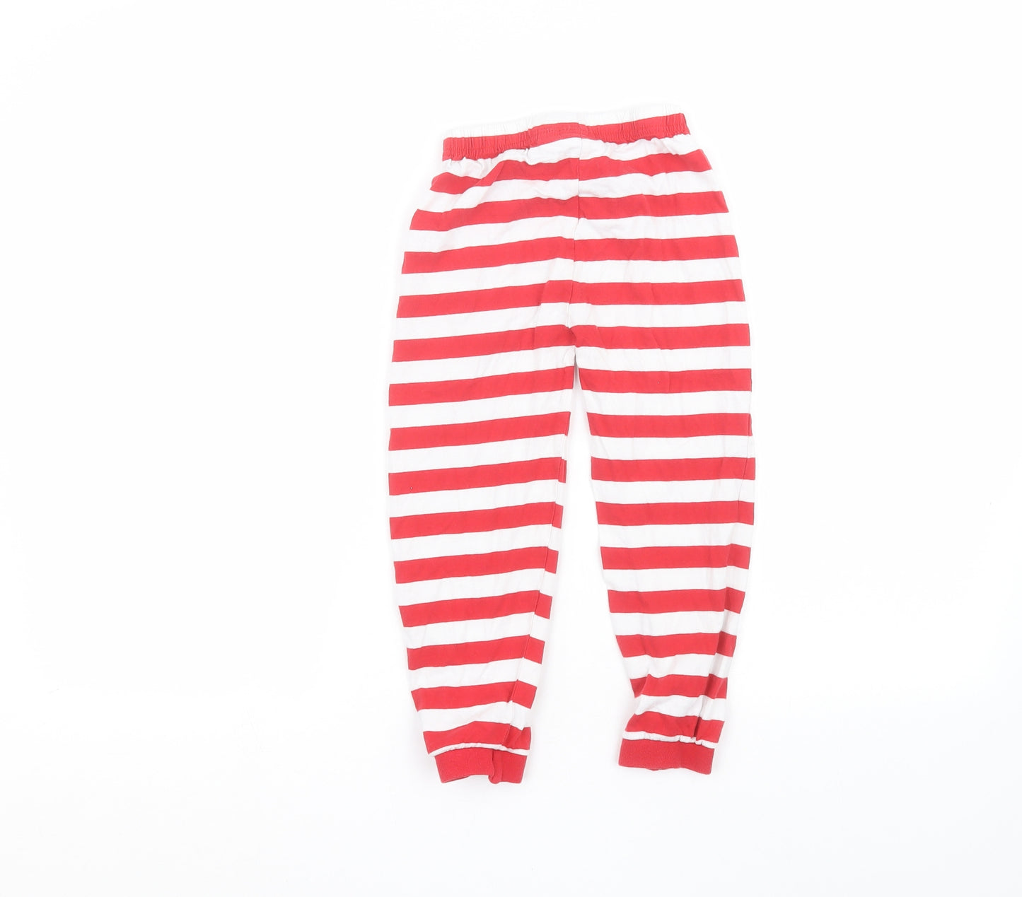 Primark Boys Red Striped  Sweatpants Trousers Size 4-5 Years - The grinch