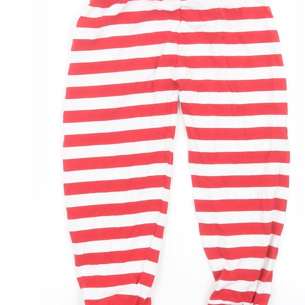 Primark Boys Red Striped  Sweatpants Trousers Size 4-5 Years - The grinch