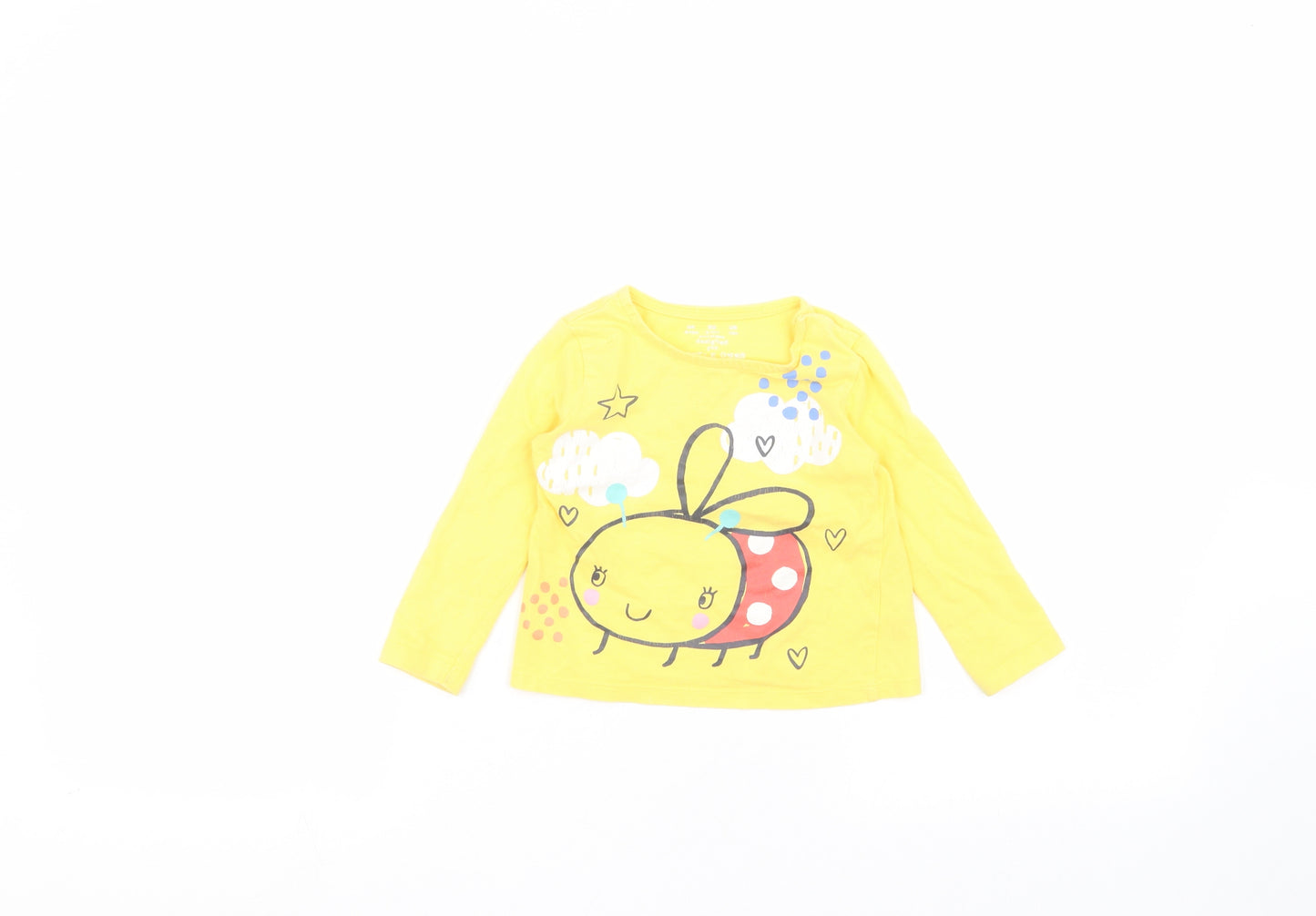 F&F Baby Yellow   Basic T-Shirt Size 9-12 Months