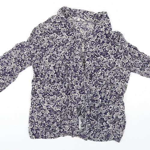 Peacocks Womens Blue Floral  Cardigan Jumper Size 10