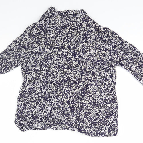 Peacocks Womens Blue Floral  Cardigan Jumper Size 10