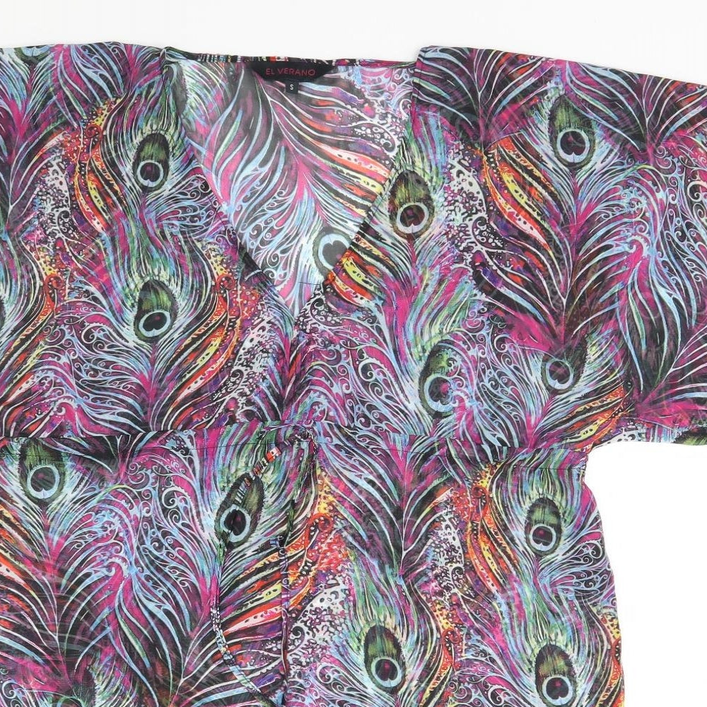 El Verano Womens Multicoloured Floral  Basic Blouse Size S