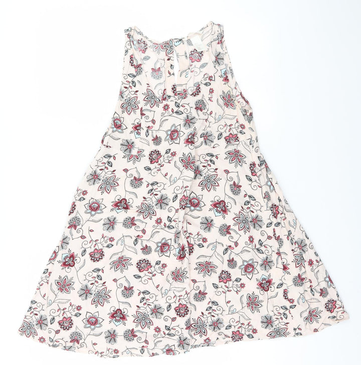 H&M Womens Ivory Floral A-Line Size 8
