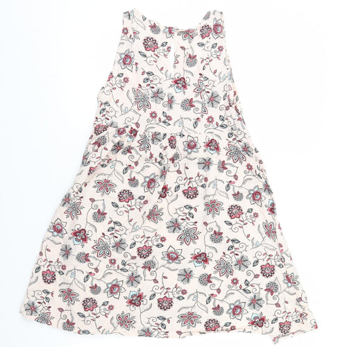 H&M Womens Ivory Floral  A-Line  Size 8