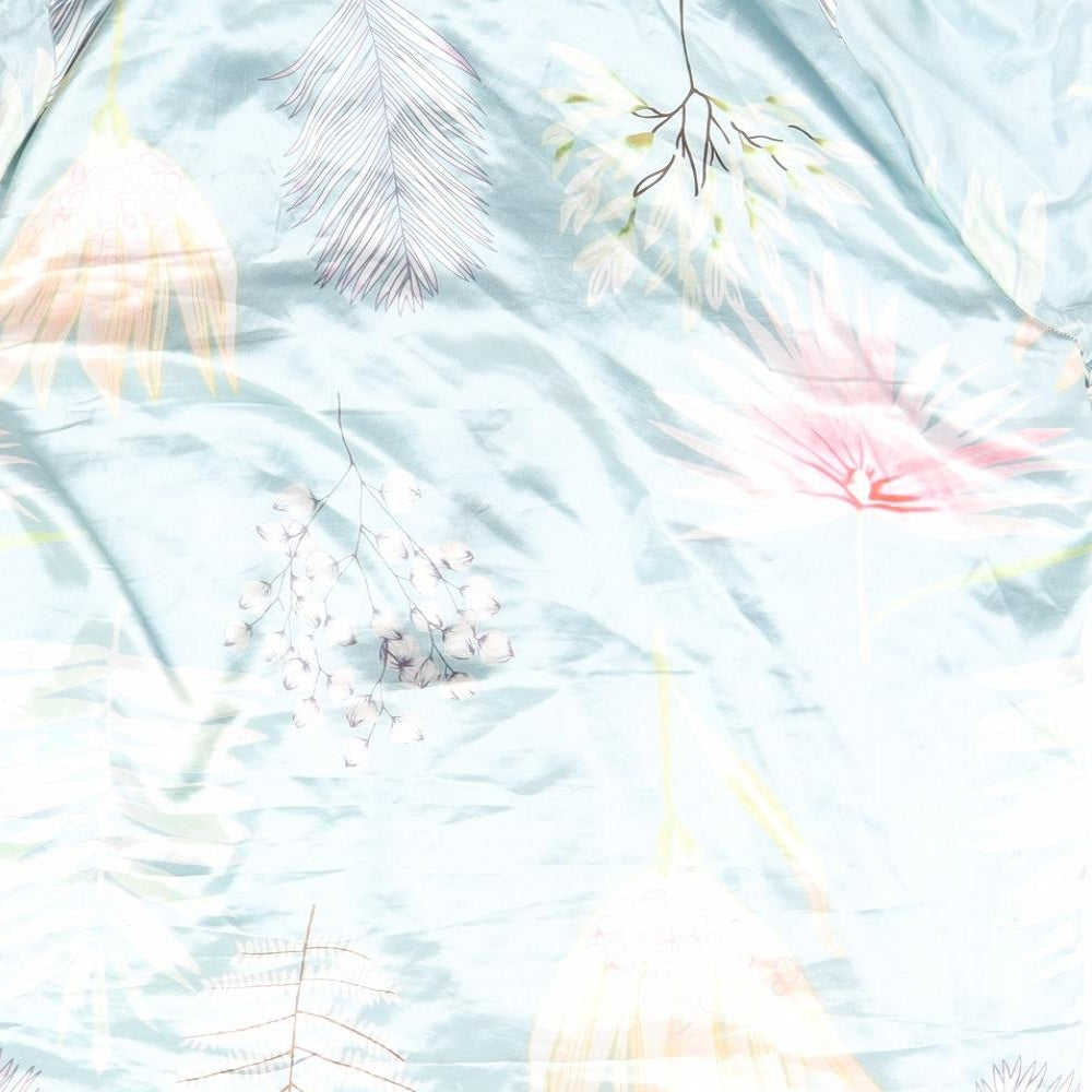 Preworn Womens Silver Floral   Button-Up Size L
