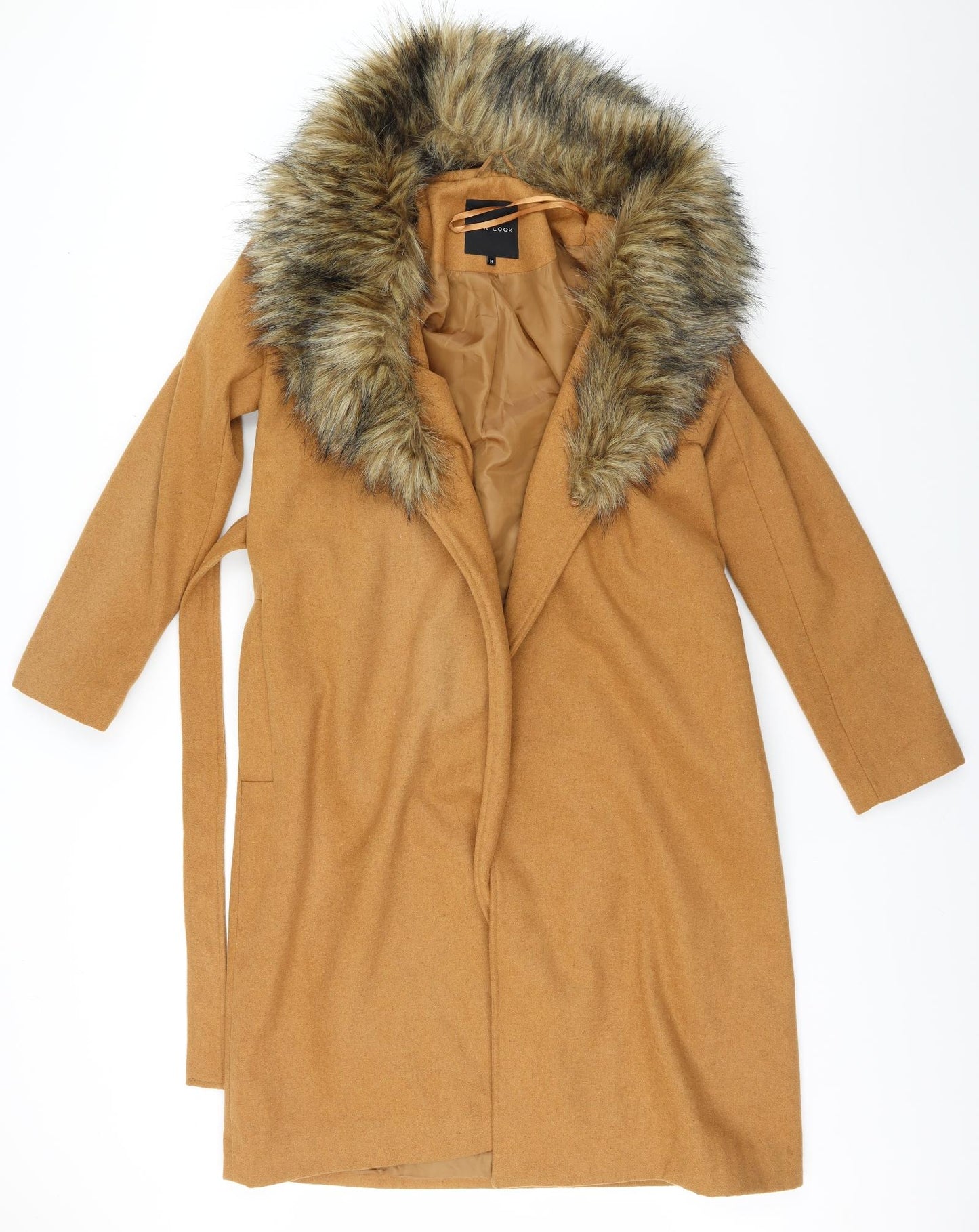 New Look Womens Brown   Overcoat Coat Size 14