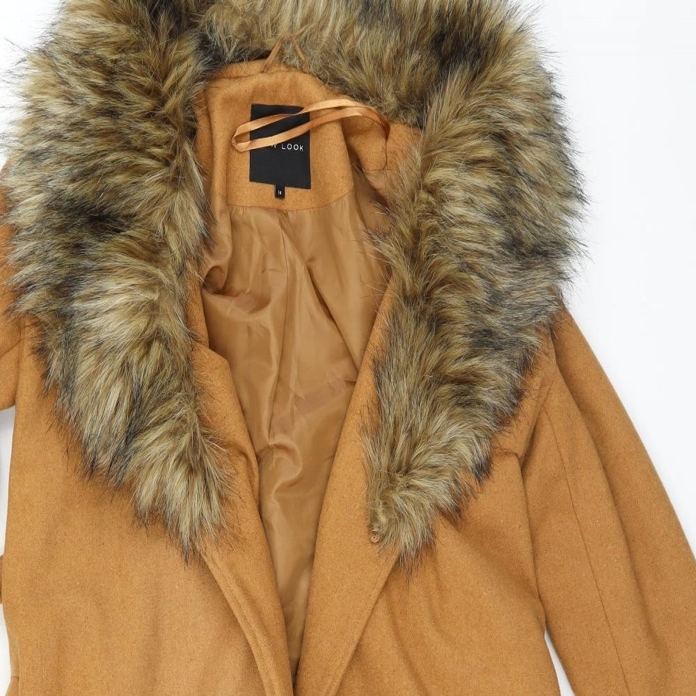 New Look Womens Brown   Overcoat Coat Size 14