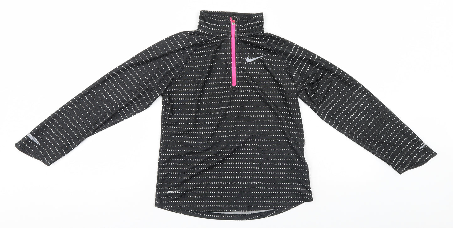 Nike Girls Black   Henley Jumper Size 11 Years