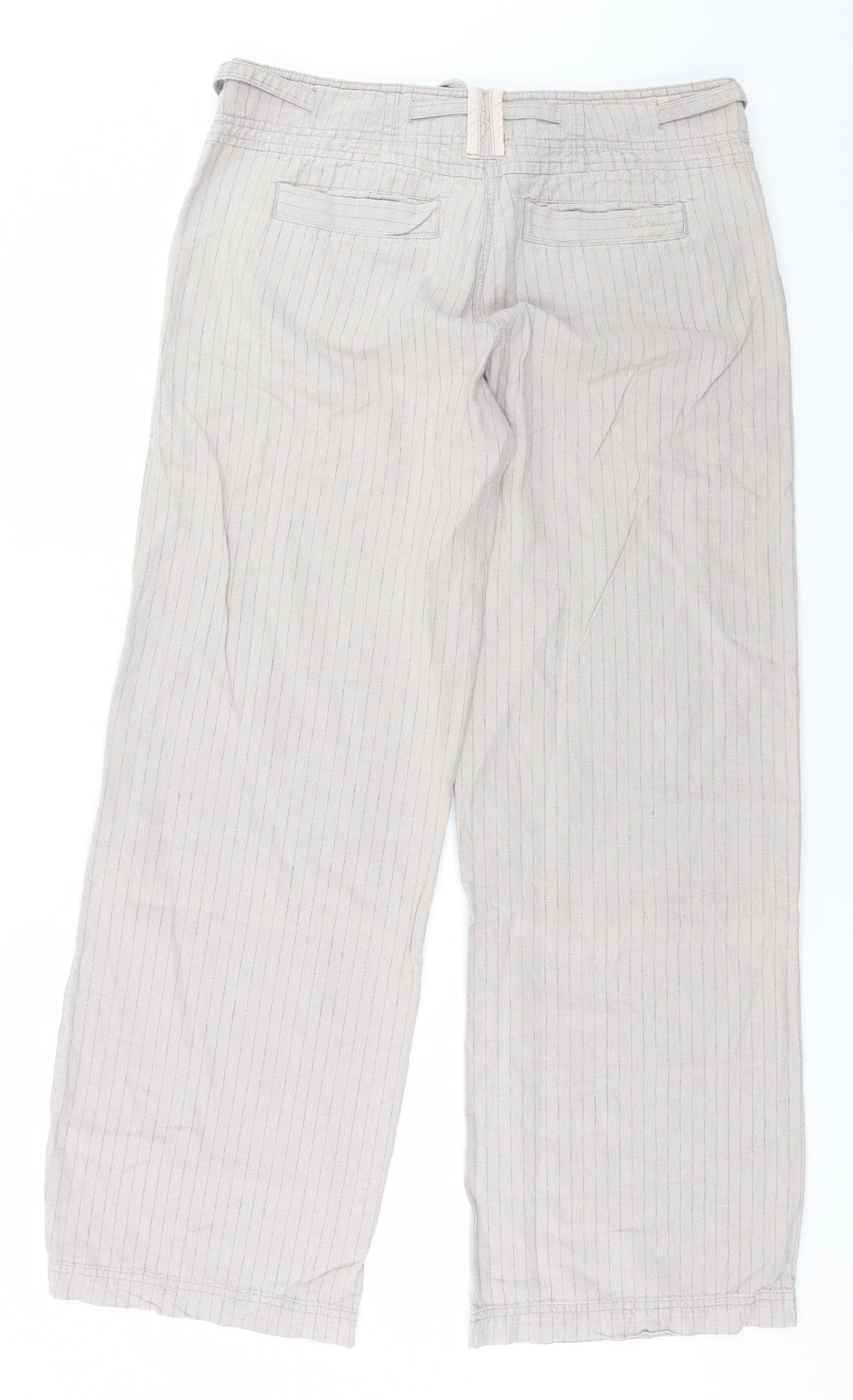 Fat Face Womens Grey Striped  Trousers  Size 12 L30 in