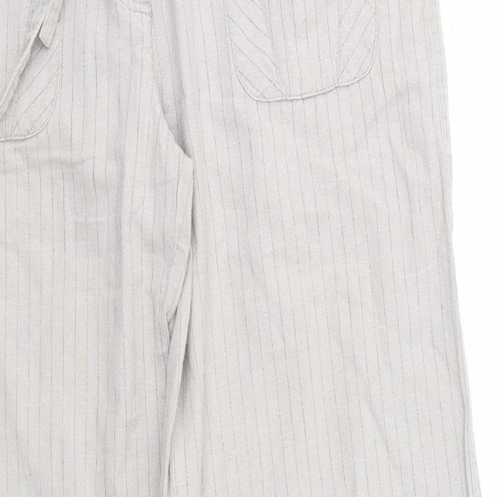 Fat Face Womens Grey Striped  Trousers  Size 12 L30 in