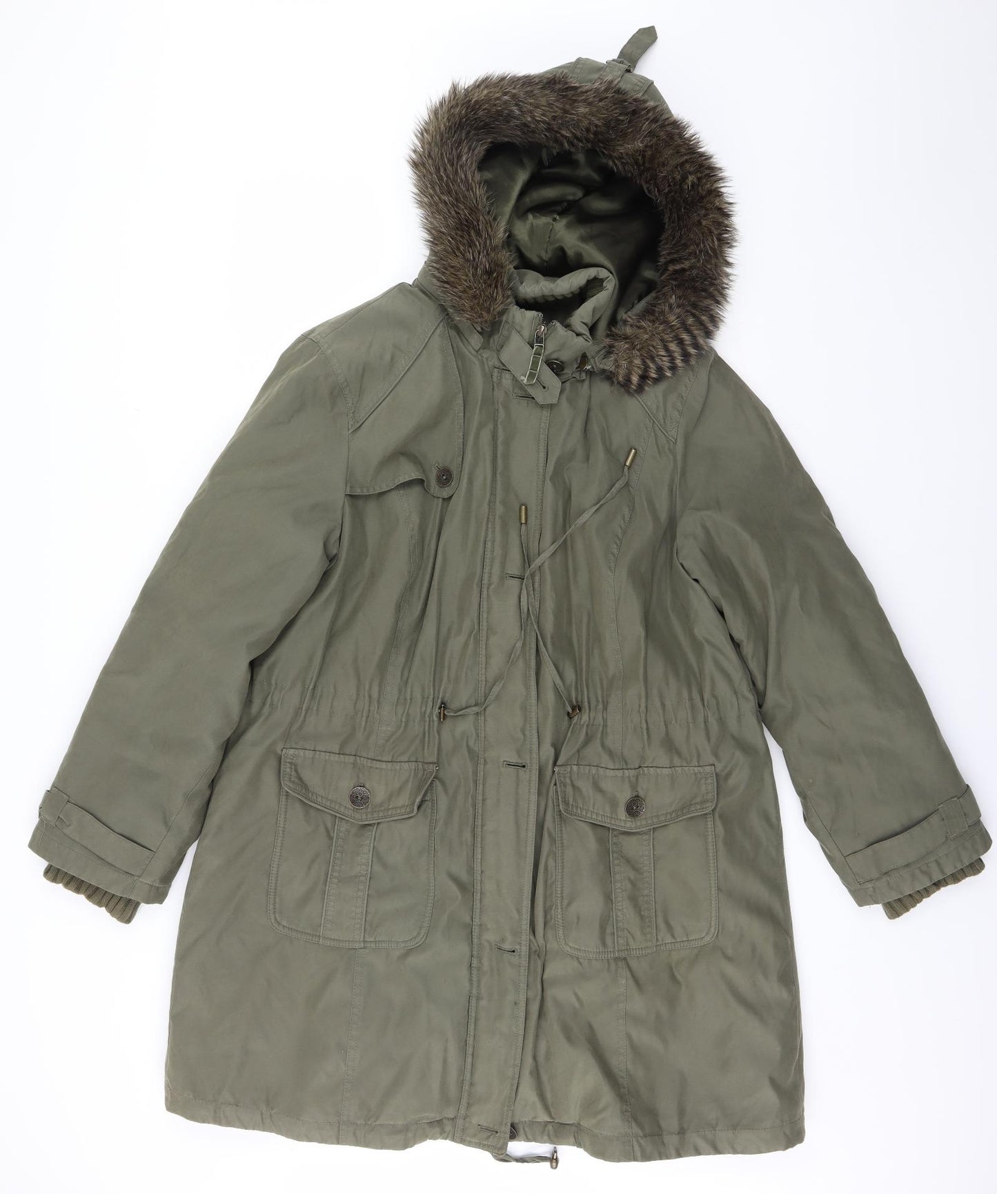 Per Una Womens Brown   Parka Coat Size XL