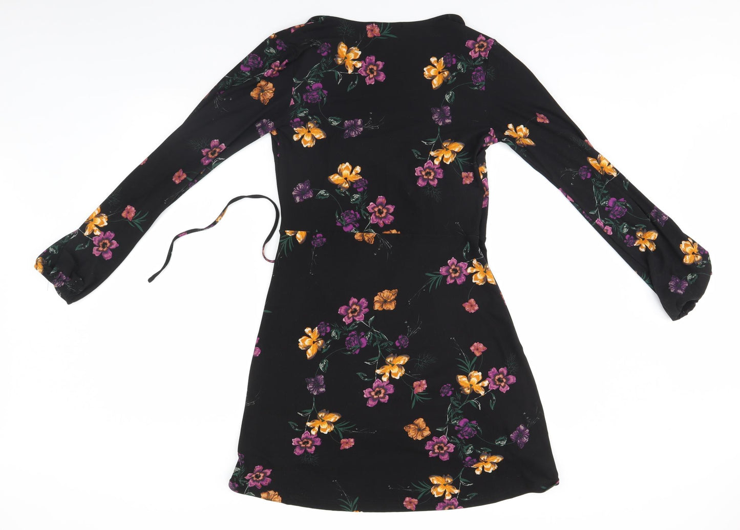 New Look Womens Black Floral  A-Line  Size 10