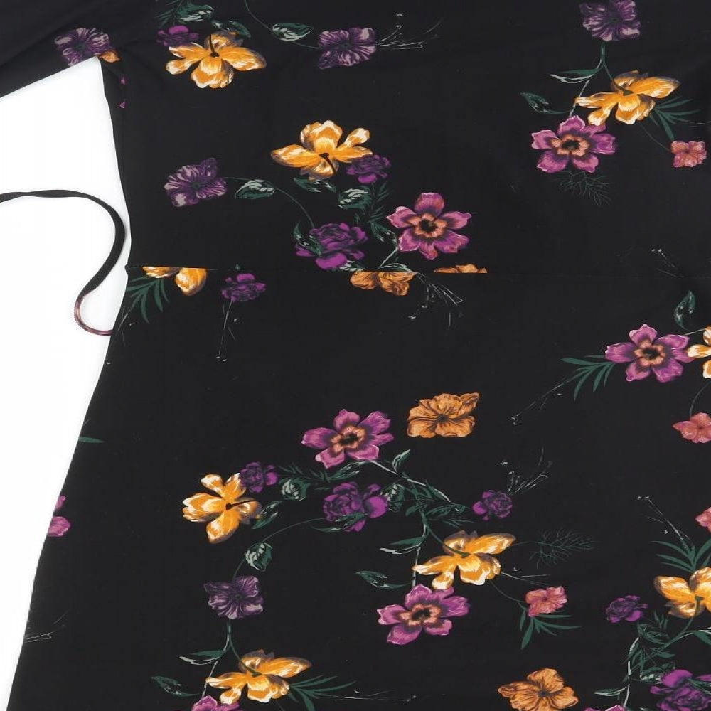 New Look Womens Black Floral  A-Line  Size 10