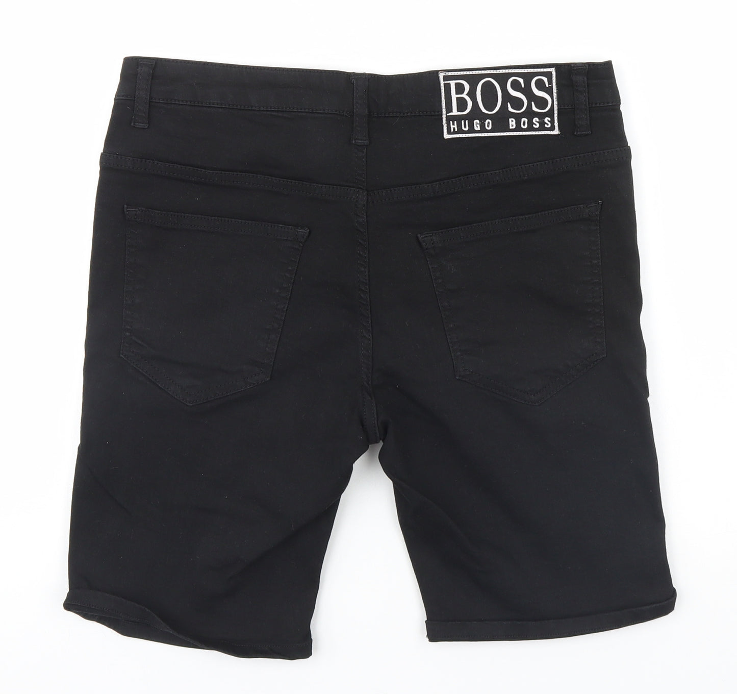 HUGO BOSS Womens Black   Cut-Off Shorts