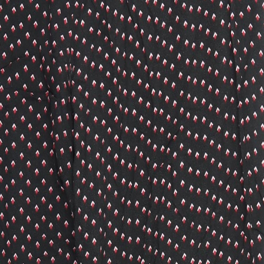 Peacocks Womens Black Geometric  Trousers  Size 12 L26 in