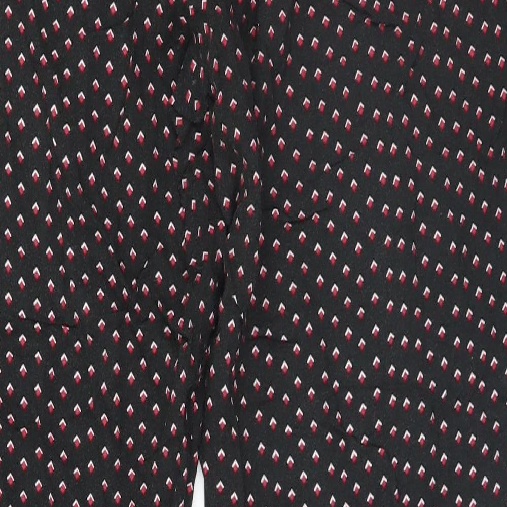 Peacocks Womens Black Geometric  Trousers  Size 12 L26 in