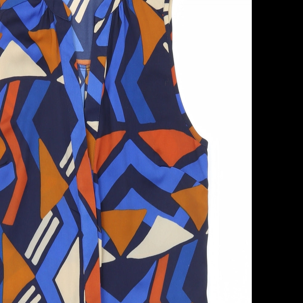 NEXT Womens Blue Geometric  Basic Tank Size 8