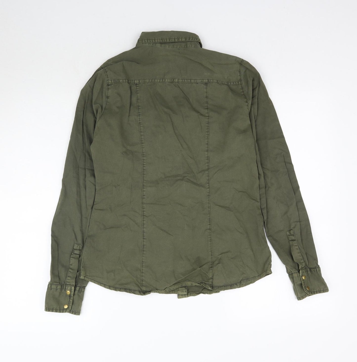 Stradivarius Womens Green   Basic Button-Up Size M