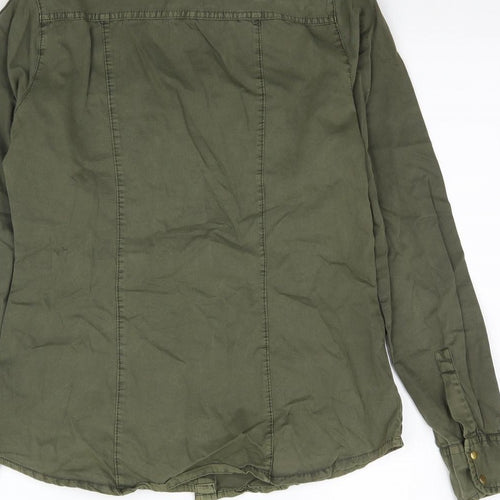 Stradivarius Womens Green   Basic Button-Up Size M