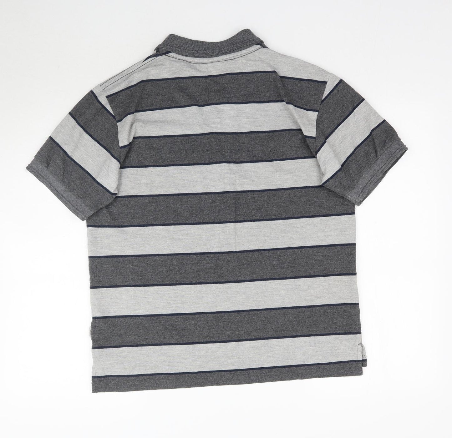 Lonsdale Mens Grey Striped   Polo Size M