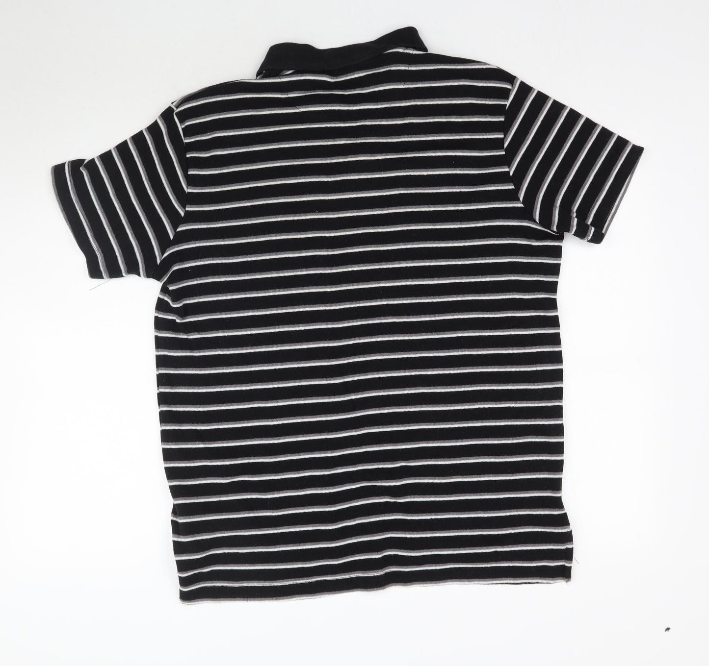 Donnay Mens Black Striped   Polo Size M