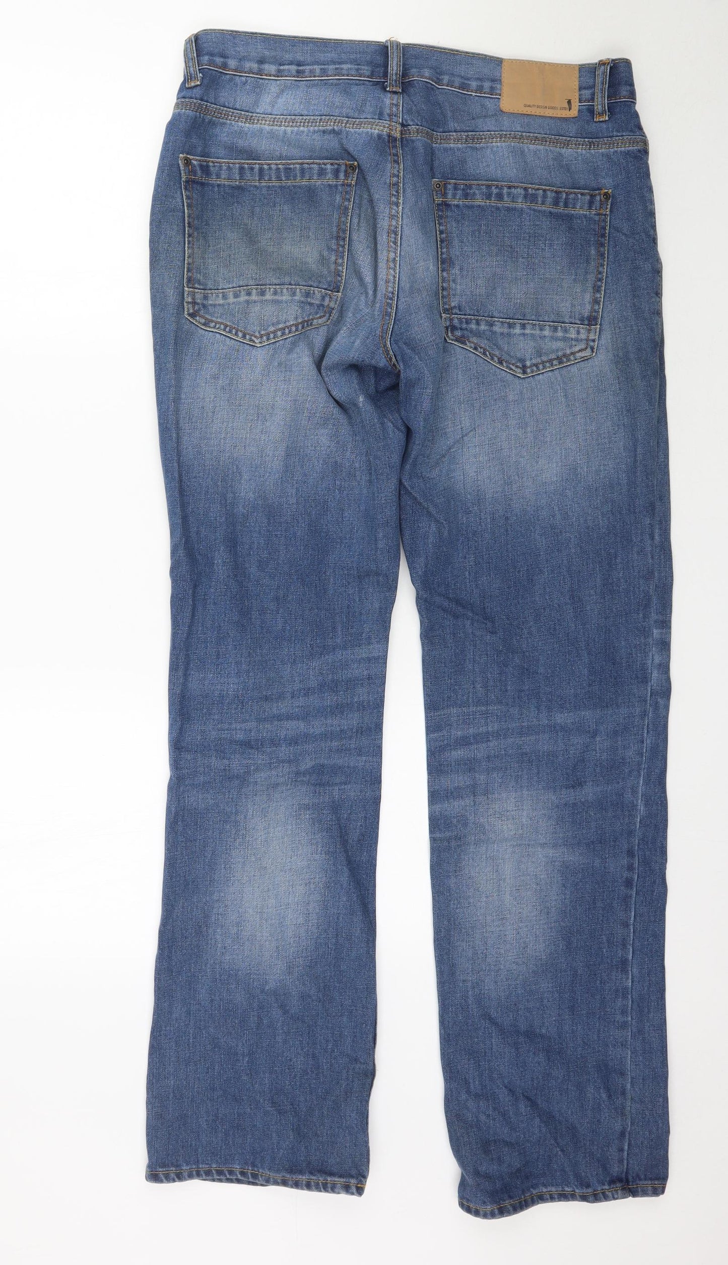 F&F Mens Blue  Denim Straight Jeans Size 32 in L34 in
