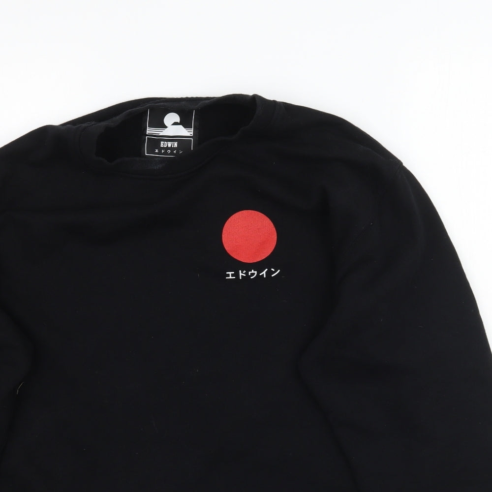 Edwin Mens Black   Pullover Sweatshirt Size M
