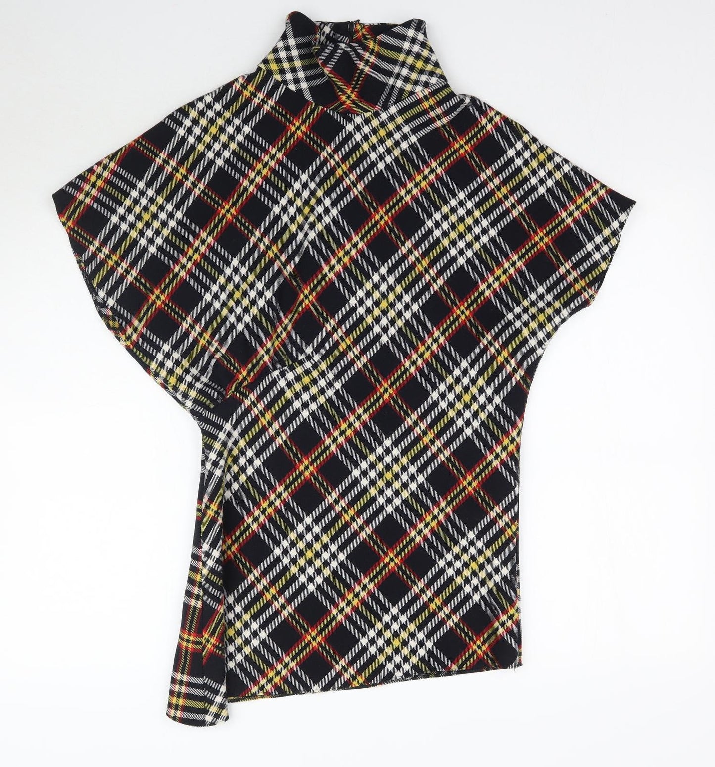 Zara Womens Multicoloured Plaid  Basic Blouse Size M