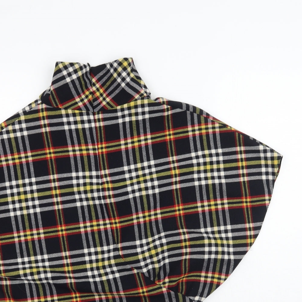 Zara Womens Multicoloured Plaid  Basic Blouse Size M