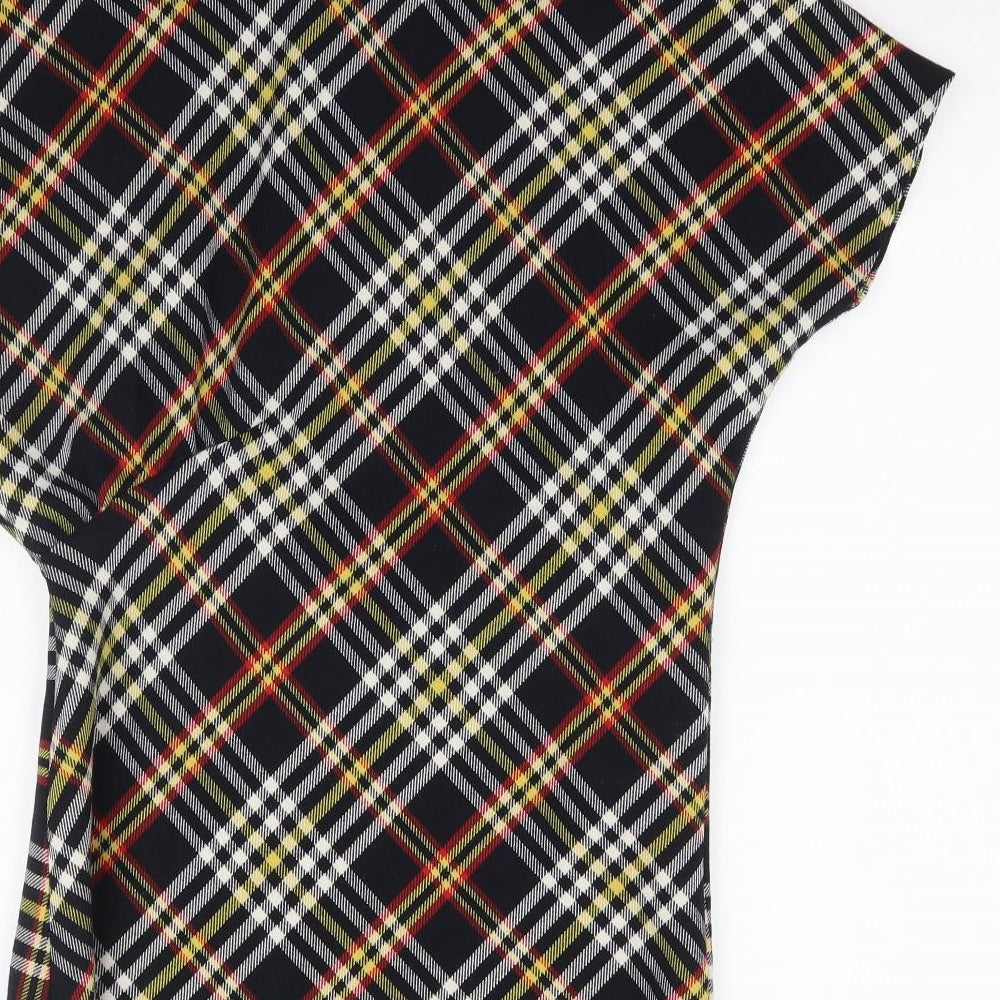 Zara Womens Multicoloured Plaid  Basic Blouse Size M