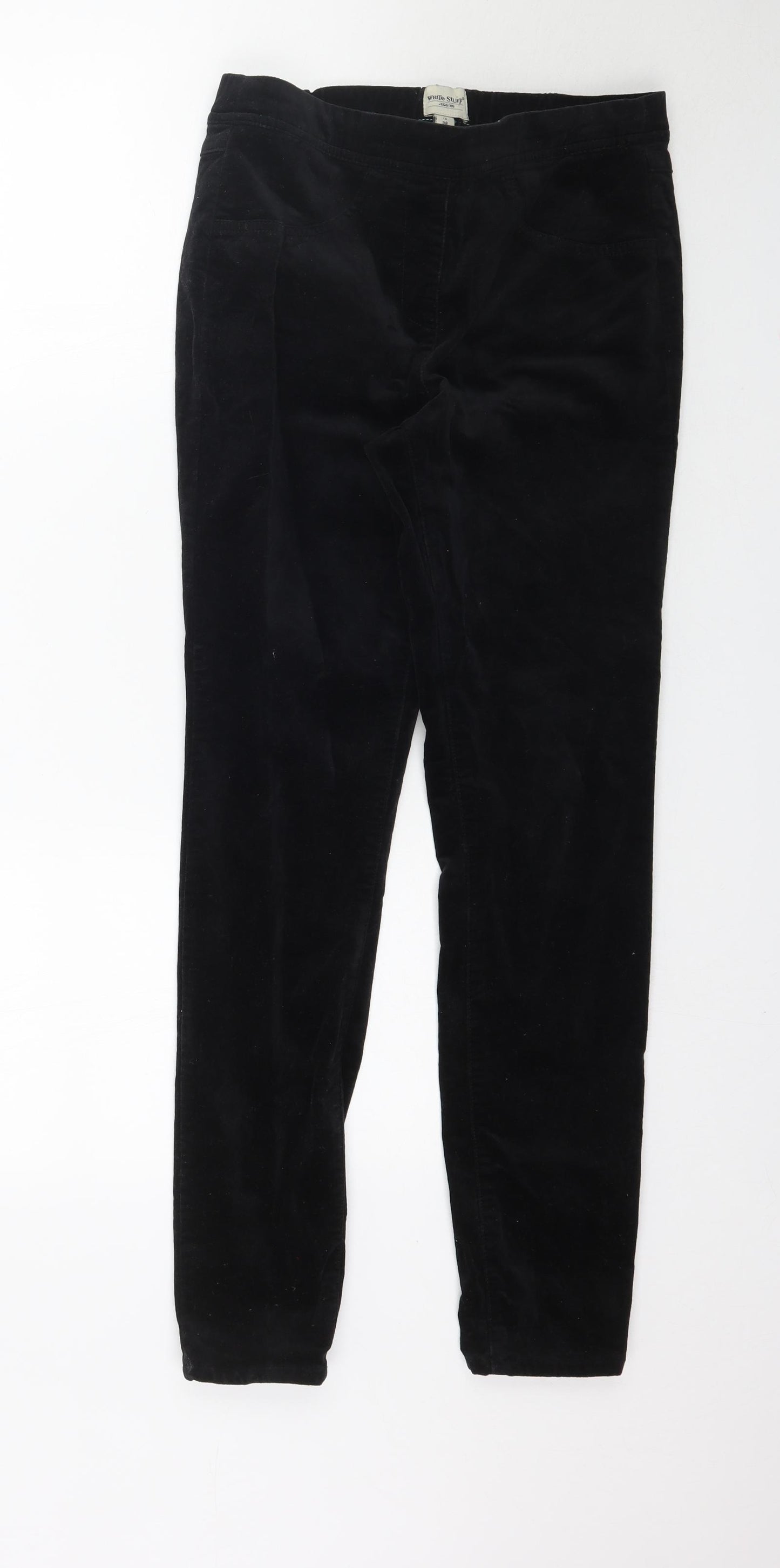 White Stuff Womens Black  Velour Jegging Jeans Size 10 L29 in