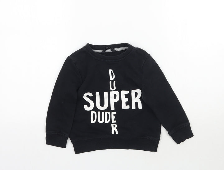 George Boys Black   Pullover Sweatshirt Size 2-3 Years  - Super duper dude