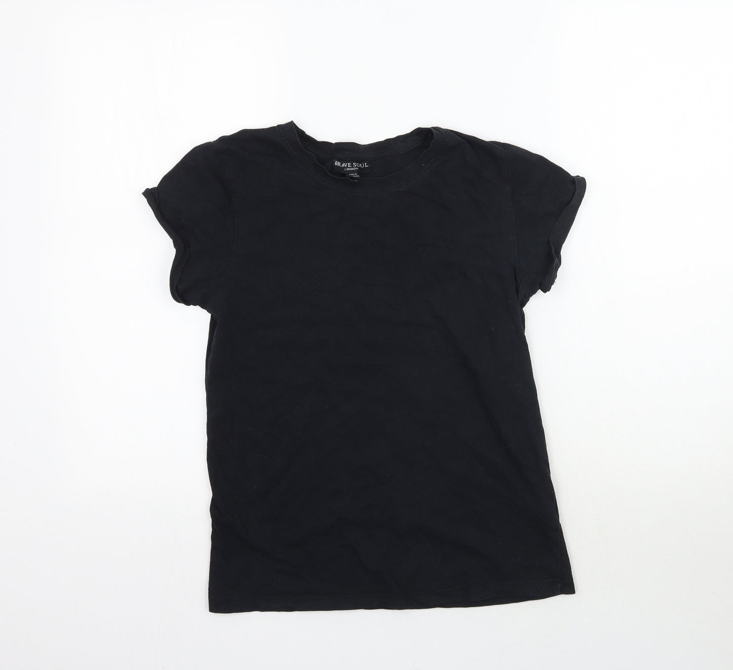 Brave Soul Womens Black   Basic T-Shirt Size XS