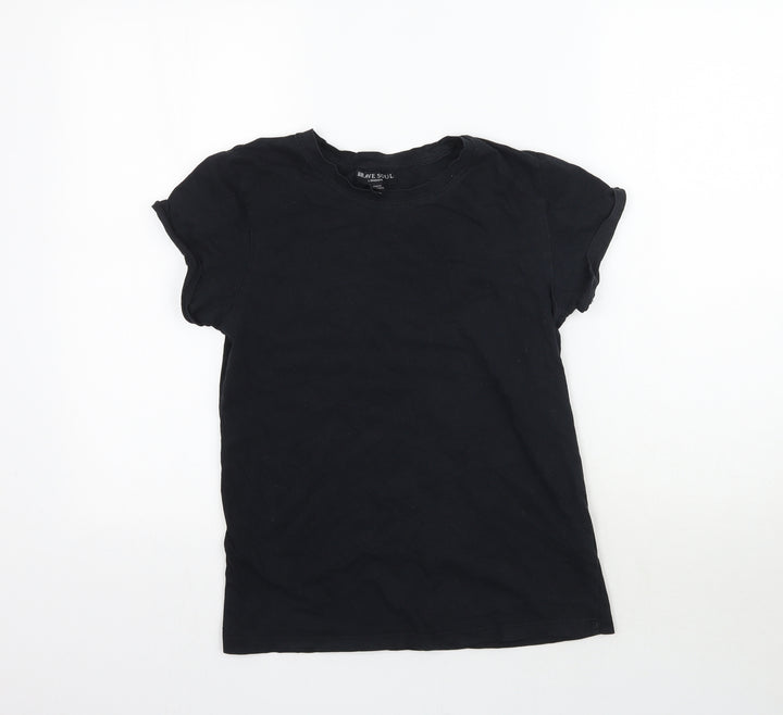 Brave Soul Womens Black Basic T-Shirt Size XS