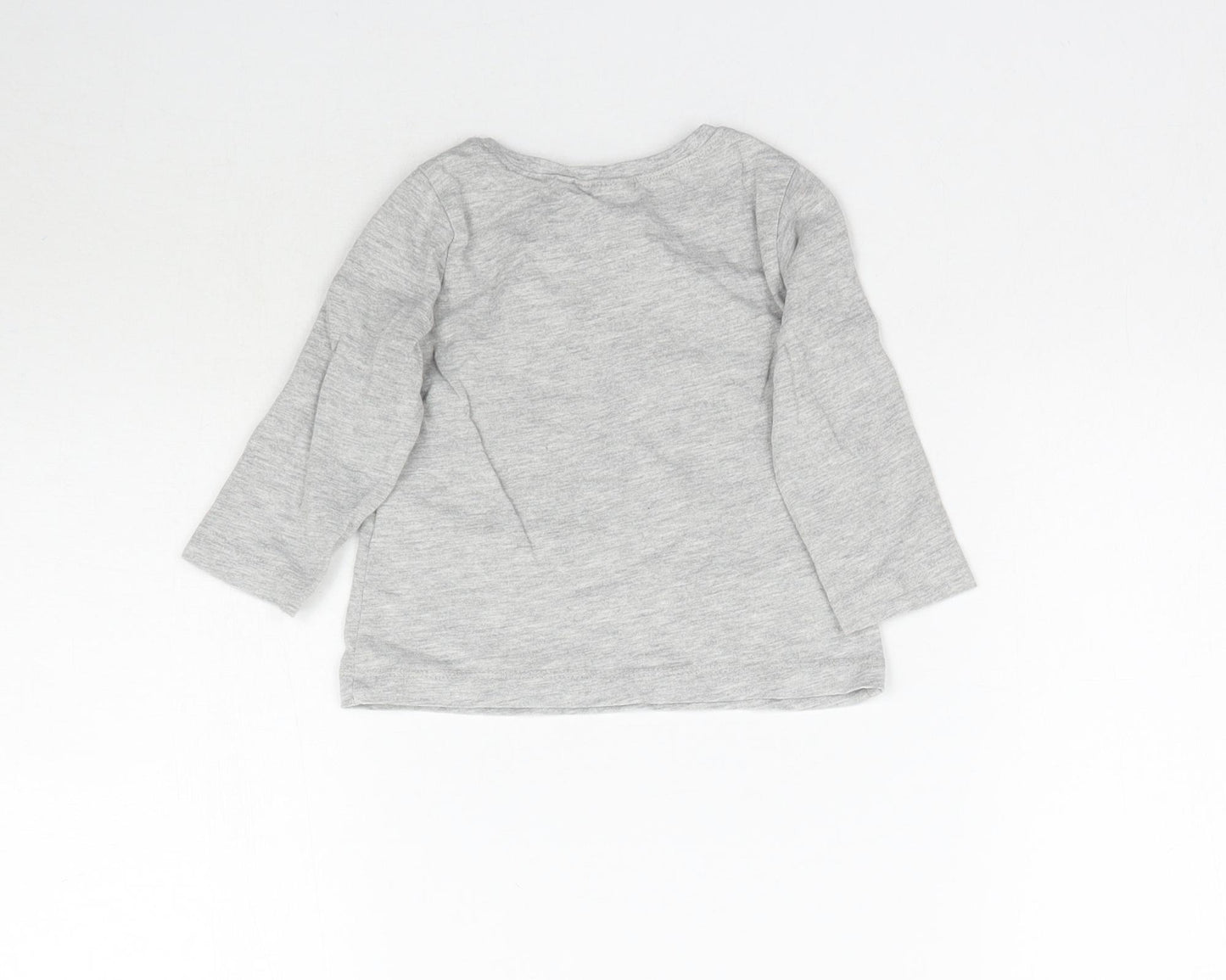 NEXT Girls Grey   Basic T-Shirt Size 6-9 Months  - Bunny rabbits