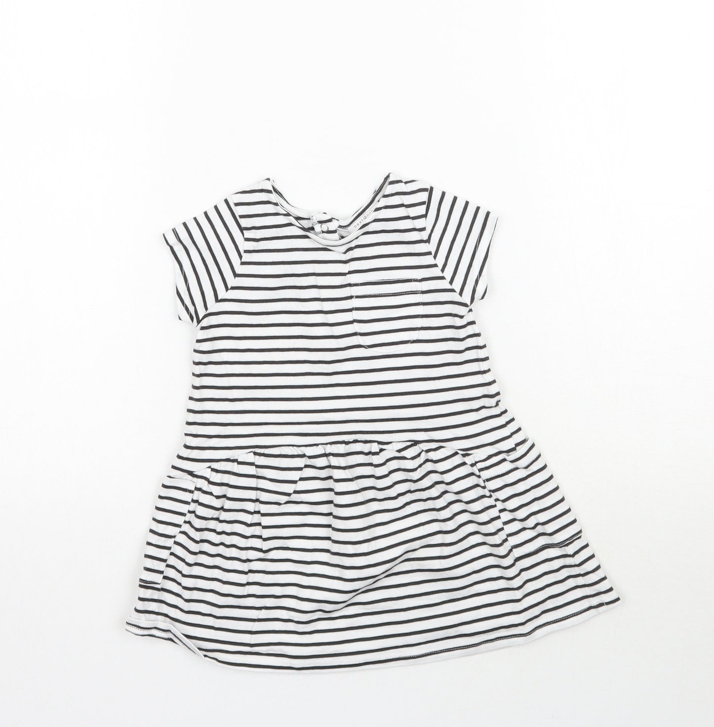 NEXT Girls White Striped  A-Line  Size 6-9 Months