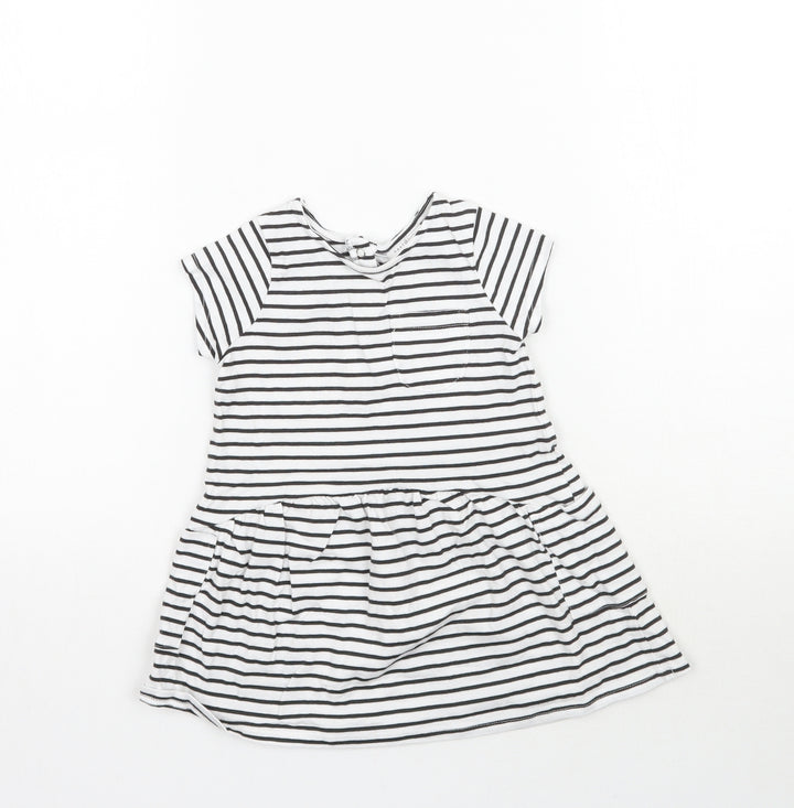 NEXT Girls White Striped  A-Line  Size 6-9 Months