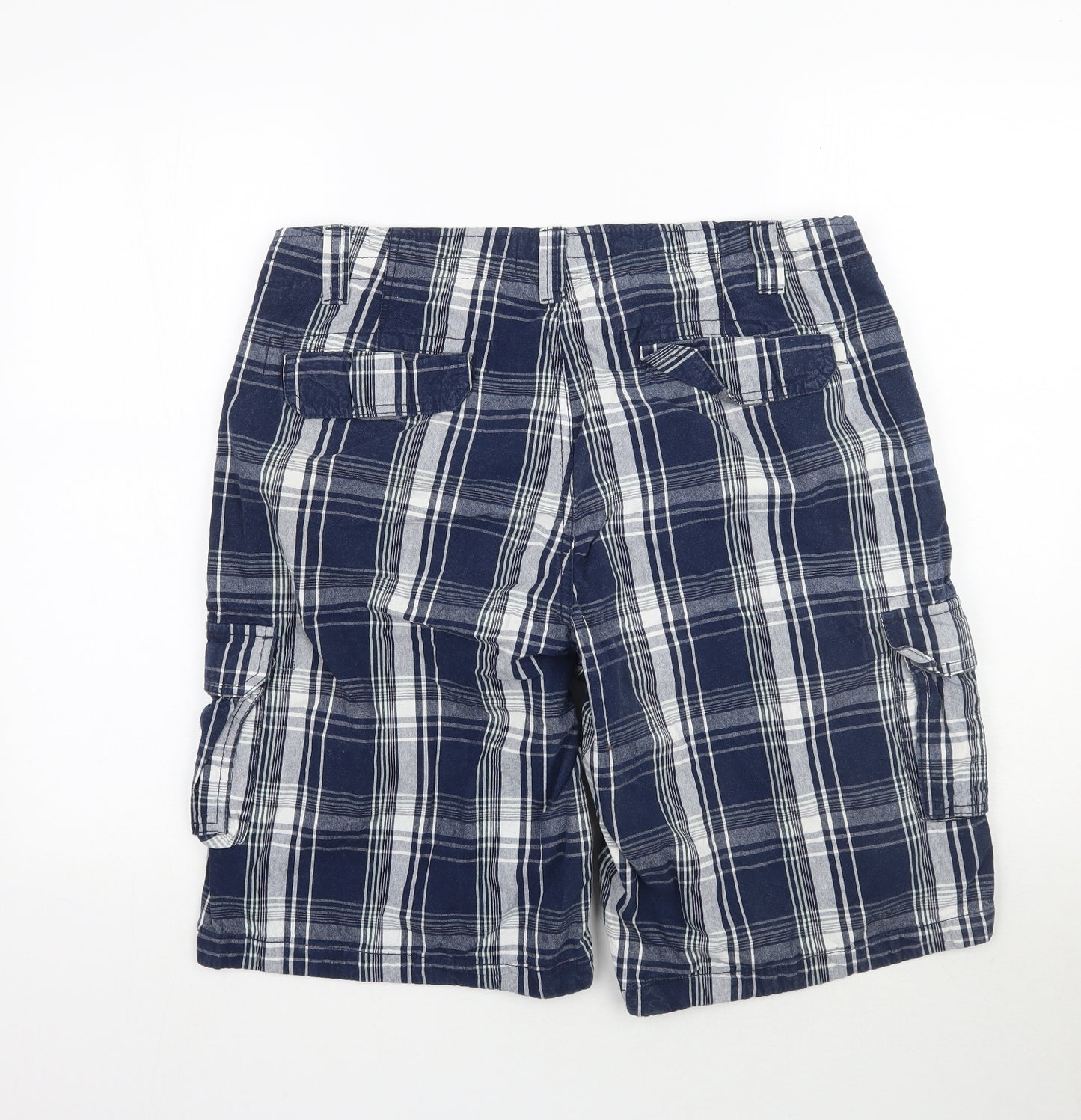 SoulCal&Co Mens Blue Plaid  Bermuda Shorts Size L