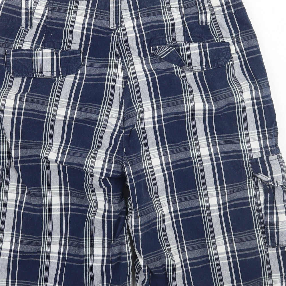 SoulCal&Co Mens Blue Plaid  Bermuda Shorts Size L