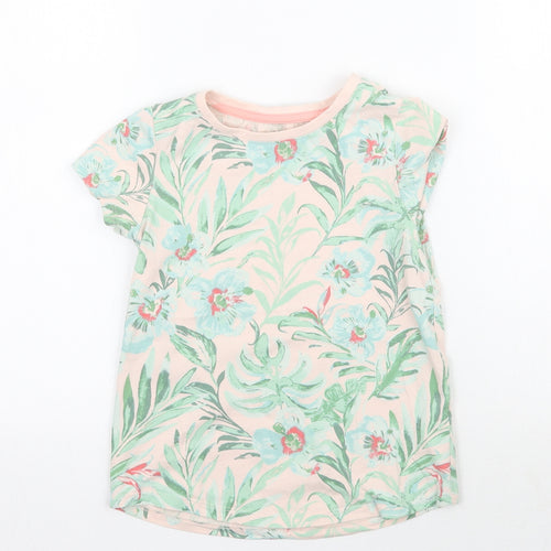 Nutmeg Girls Pink Floral  Basic T-Shirt Size 7-8 Years