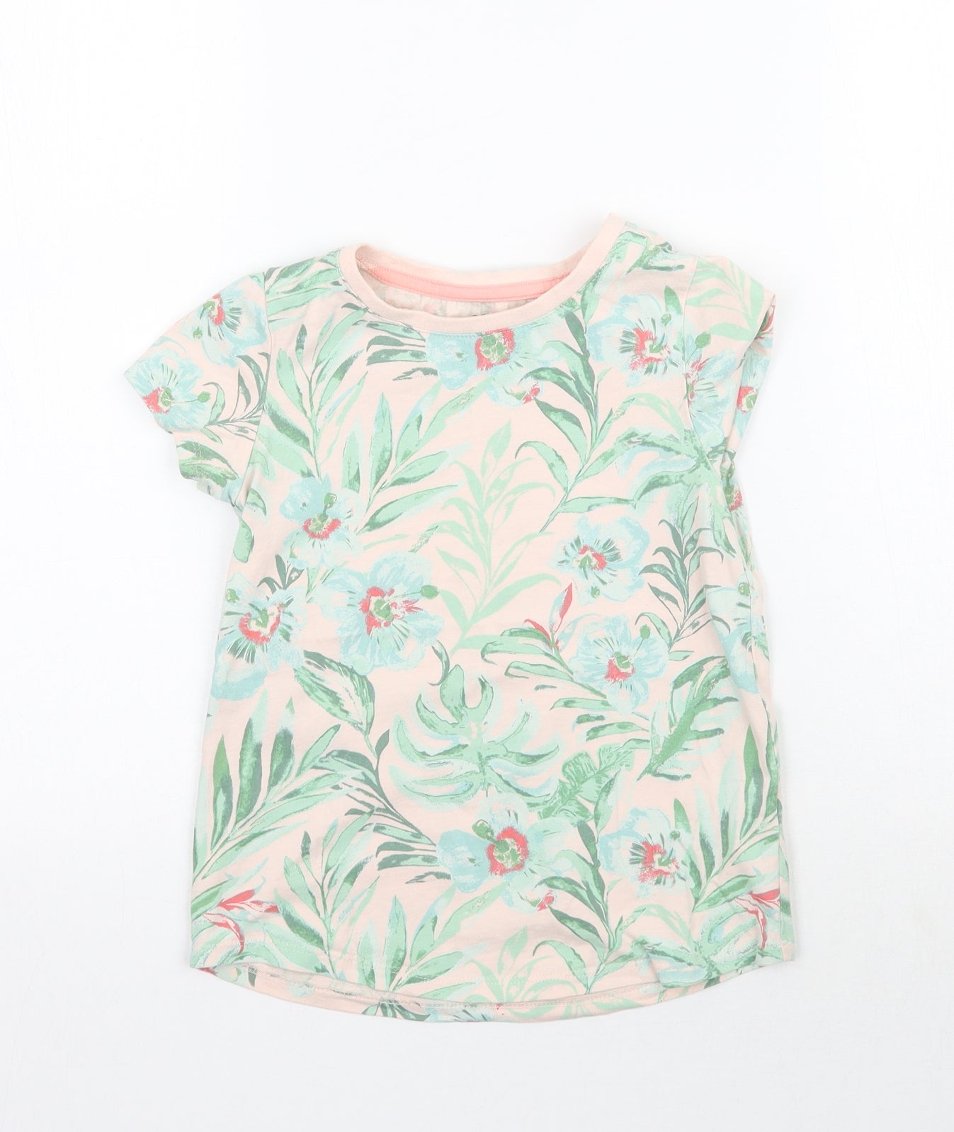 Nutmeg Girls Pink Floral  Basic T-Shirt Size 7-8 Years