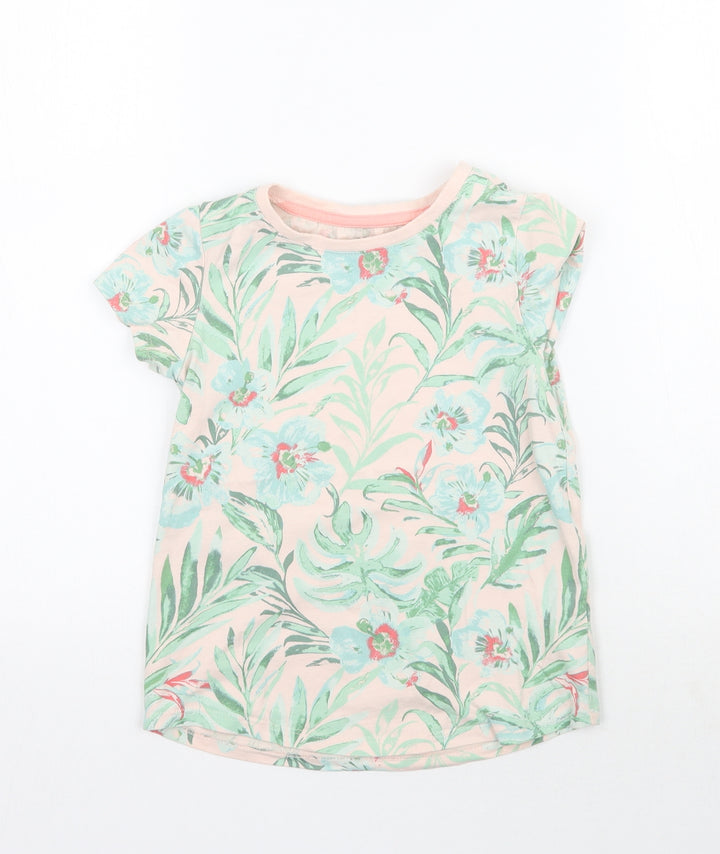 Nutmeg Girls Pink Floral  Basic T-Shirt Size 7-8 Years
